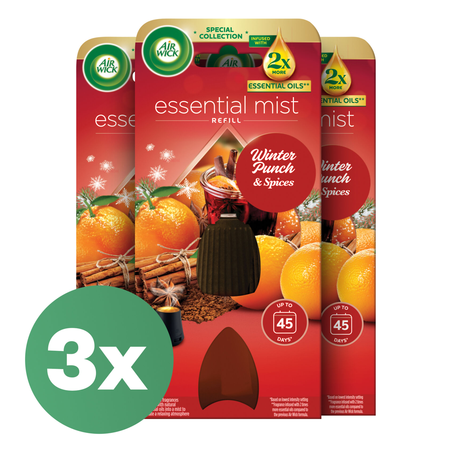 E-shop Air Wick náplň do aróma difuzéra Air Wick - Ovocný zimný punč 3x20ml