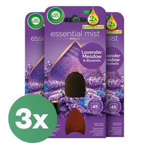 Air Wick Essential Mist Nachfüller, Lavendelwiese & Glockenblume Duft, 3er Pack - Ätherisches Öl