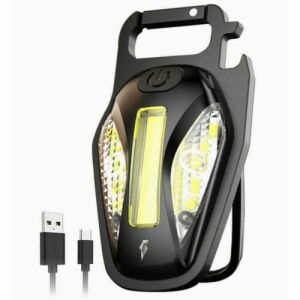 Mini kulcstartó LED zseblámpa mágneses lámpás üvegnyitó COB újratölthető karabineres zseblámpa