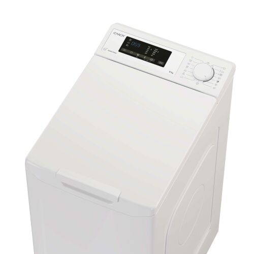 Candy TCA483D2-S perilica rublja s gornjim punjenjem, 8kg, 1400 okr.\/min, 17 programa, energetski razred D, Bijela