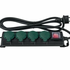 PARKSIDE®  Kültéri kapcsolós hálózati elosztó, 2 m, 4 aljzat, IP44, max. 3680 W, fekete