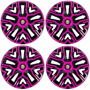 4 db-os 14 colos dísztárcsa készlet, Best Pink-Fekete, Alfa Romeo kompatibilis