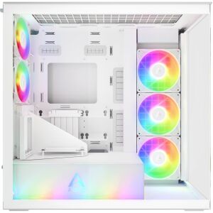 ARCTIC COOLING Xtender VG Carcasă PC Albă Vedere Interioară cu Ventilatoare RGB - Carcase PC