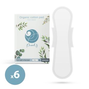 Pearly Organikus pamut egészségügyi betét - éjszakai - 6 db / csomag (56984C) 139978931 - Intimbetét