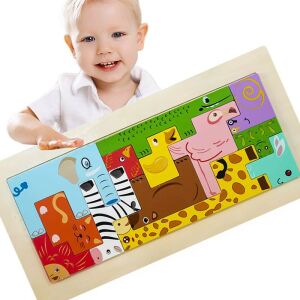 Fa mozaik kirakós játék, illő formák, bébi állatoknak, állatkert 139995727 - Baba puzzle
