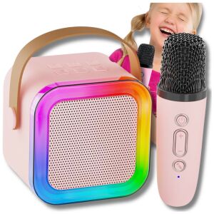Hordozható vezeték nélküli Bluetooth karaoke hangszóró RGB USB mikrofonnal