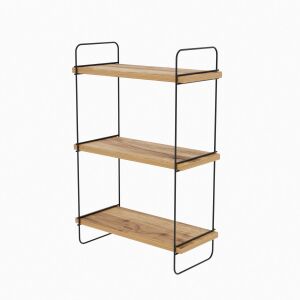 Pulalis zidna polica u industrijskom stilu s tri razine, boja atlantskog bora - Dječji i mladenački namještaj