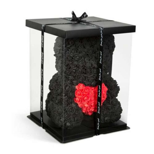 Rózsamaci – Fekete Virágmaci Piros Szívvel – 40 cm 140000594