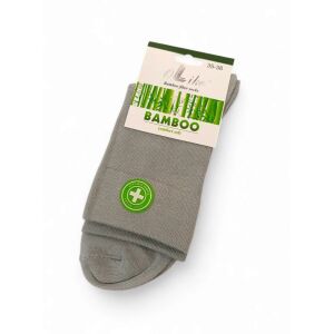 Szürke bambusz zokni 35-38-as méretben, laza gumírozással, 3 pár - Ollike