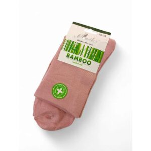 Rózsaszín bambusz zokni - Gumi nélküli - 35-38-as méret - Ollike