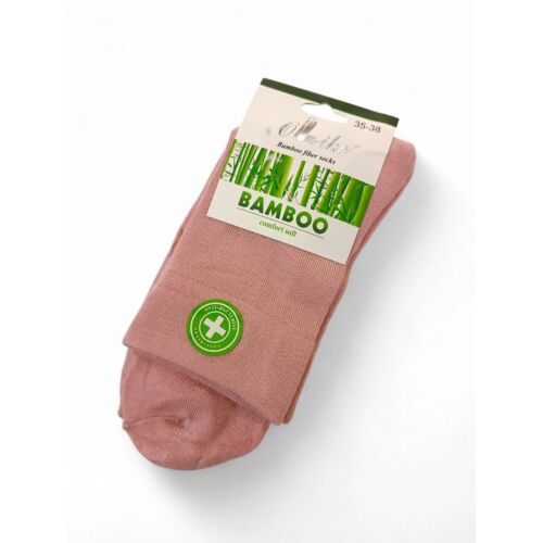 Rózsaszín bambusz zokni - Gumi nélküli - 35-38-as méret