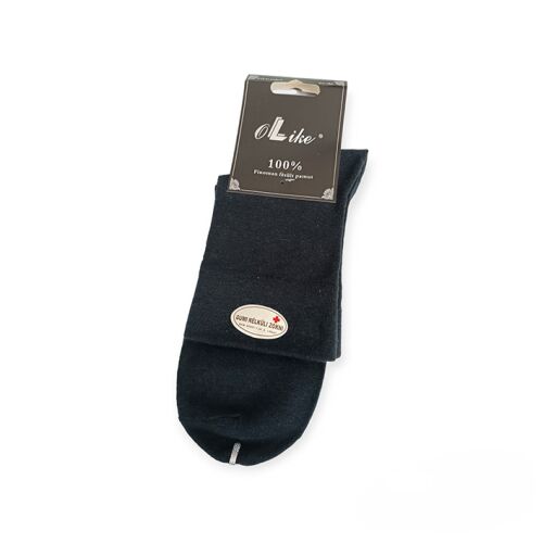 Olike sötétszürke pamut gumírozás nélküli zokni, 3 pár, 39-42-es méret