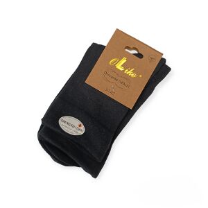 Gumi nélküli normál szárú pamut zokni-Fekete-3 pár-39-42