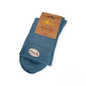 Kék O'Like gumírozás nélküli pamut zokni, 39-42-es méret, 3 pár - Ollike