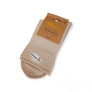 Bézs színű, gumírozás nélküli pamut zokni, 39-42-es méret, 3 pár - Ollike