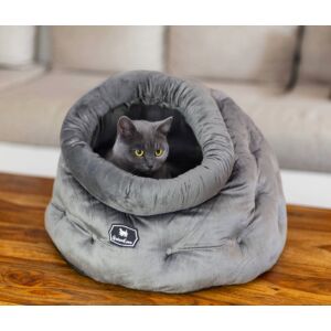 Sivá mačacia jaskyňa Get&Love s mačkou vnútri - Pelechy pre mačky