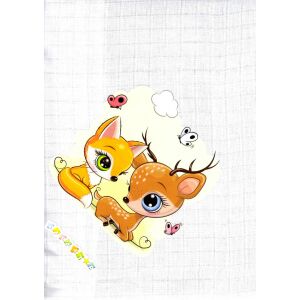 Babastar mintás textil pelenka 1db-os - Őzike &amp; róka 140170160 - Textil pelenka