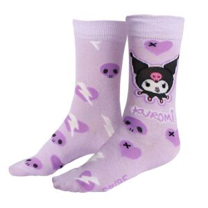 Hello Kitty Kuromi Purple felnőtt hosszú szárú zokni 36/43