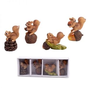 Mókus figurák termésen - 4 darabos szett 140203761 - Őszi dekorációs kellék