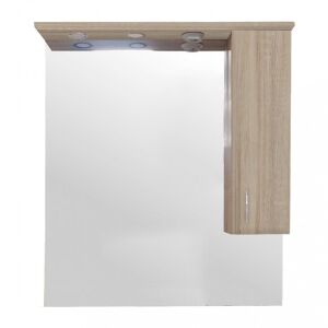 Dulap suspendat Bianca Plus 85, finisaj stejar Sonoma, cu deschidere pe dreapta, ideal pentru depozitare în baie. - Leziter Dulap de baie