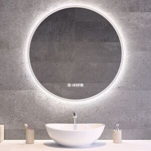 Kerek Led tükör Ø70cm Welland Alpha | Páramentesítő - Óra - Fényerő + színhőfok állítás