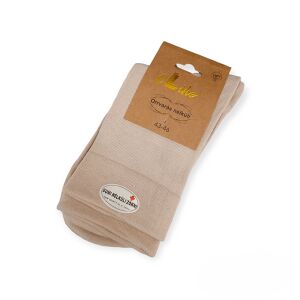 Gumi nélküli normál szárú pamut zokni-Bézs-3pár-43-46