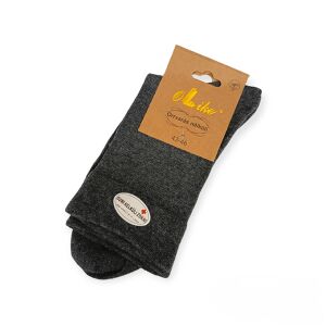 Gumi nélküli normál szárú pamut zokni-Sötét szürke-3 pár-43-46