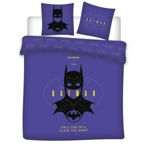 Lenjerie de pat dublă Batman Claim the Night, 240x220cm, lenjerie de pat violet cu logo-ul Batman - Design interior