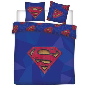Set lenjerie de pat dublu Superman Blue cu fețe de pernă - Design interior