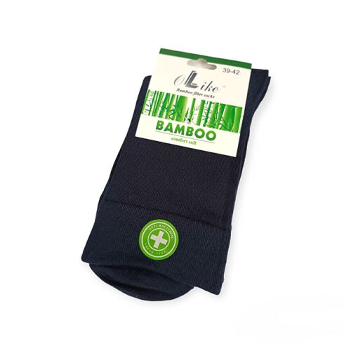 Like márkájú sötétkék bambusz zokni, 39-42-es méret, gumírozás nélkül