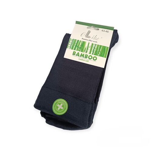 OLike Sötétkék Gumi nélküli Bambusz Zokni 43-46