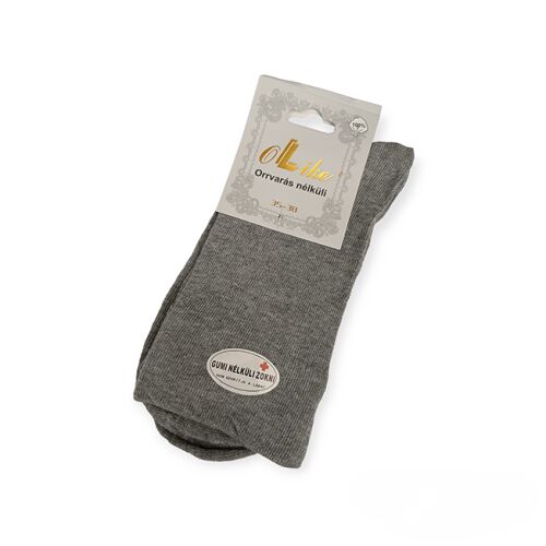 Világos szürke pamut gumi nélküli zokni, 35-38 méret
