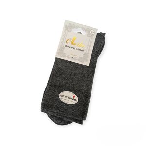 Sötétszürke pamut zokni, gumi nélkül, 35-38-as méret - Ollike