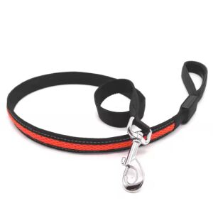 Lesă LED roșie pentru câini cu bandă reflectorizantă - Petshop