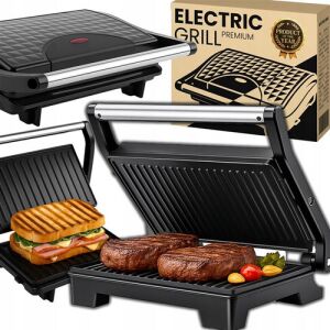 Elektrický sendvičovač s nepriľnavým kontaktným grilom a rúra na panini, 750 W, RT