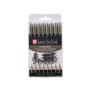Sakura Pigma Micron tolltartó 8 fineliner fekete toll 140233409 - Sakura