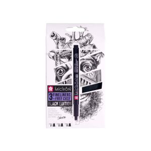 Sakura Pigma Micron Black Edition szett és ingyenes tolltartó, 3 darab tollal 140233396 - Sakura