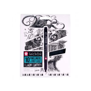 Sakura Pigma Micron Black Edition szett és ingyenes tolltartó, 10 darab toll 140233400 - Sakura