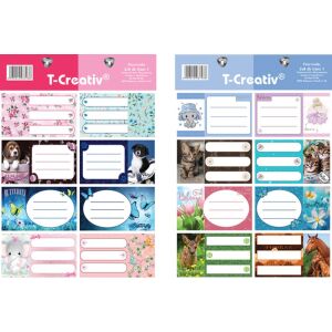 T-Creativ: Etykieta na zeszyt Girls - 2 x 8 szt. 140235164 - T-Creativ