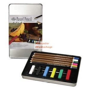 Pasztell rajzkészlet fém ceruzatartóban - Royal 140235230 - Művészceruza