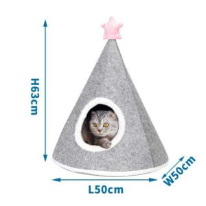 Macska sátor csillaggal cica fekhely kisállatnak 63cmX50cmX50cm 140235751 - Macska fekhely