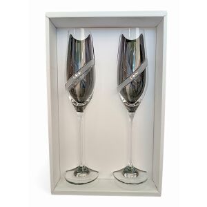 Esküvőre-Házassági évfordulóra pezsgőspohár szett-Gyűrű mintájú gravírozással