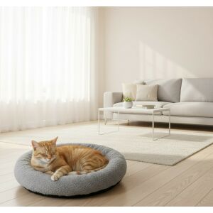 Waffle kerek cicafekhely, szürke 140240587 - Kutyafekhely