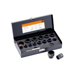 Zestaw nasadek skręcanych 16 szt. 3/8" i 1/2" 8-27 mm 140243262 - Klucz do wtyczek