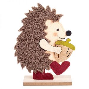 Őszi sünis dekoráció - fa talpon - 20x5x15 cm 140246764 - Őszi dekorációs kellék