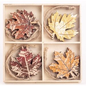 Őszi falevél dekoráció - felakasztható 8 darabos - fa 6x5 cm 140246799 - Őszi dekorációs kellék