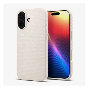 SPIGEN LIQUID AIR szilikon telefonvédő (ütésállóság, légpárnás sarok, rombusz) BÉZS Apple iPhone 17 140248479 - Spigen