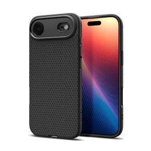 SPIGEN LIQUID AIR szilikon telefonvédő (ütésállóság, légpárnás sarok, rombusz) FEKETE Apple iPhone 17 Air 140248516 - Spigen