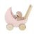 Pepita XXL Lauflernwagen aus Holz, rosa und naturfarbenes Holzfinish