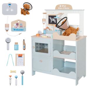 Pepita din lemn Chirurgie veterinară cu accesorii #albastru